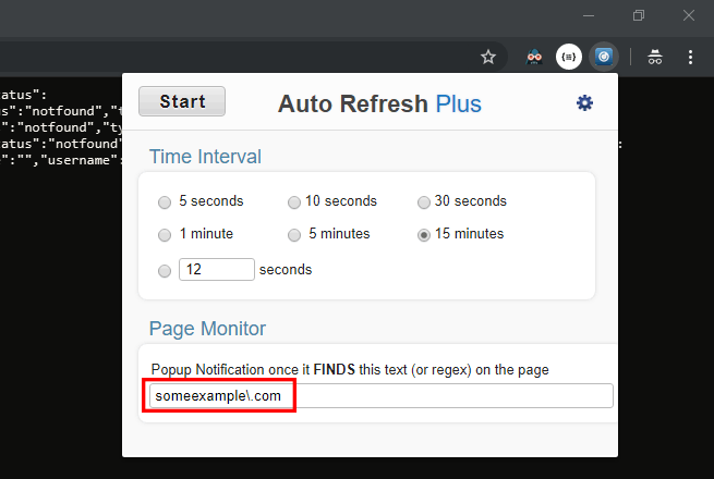 Search for the unavailable domain as a regex string