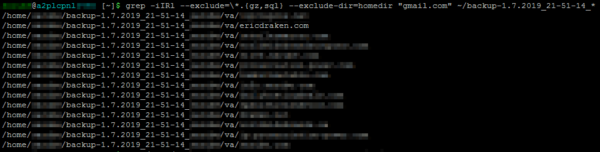 Grep the archive for a target string