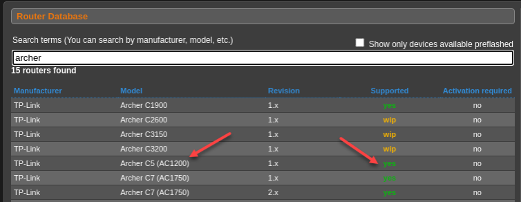 OpenWRT supports the Archer C5