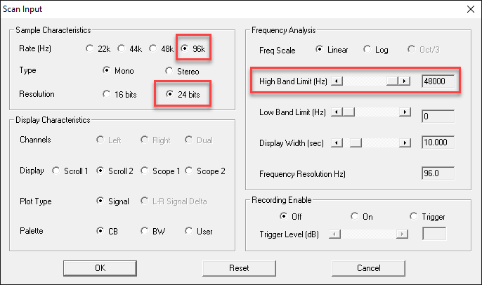 Spectrogram 16 can handle up to 48 kHz