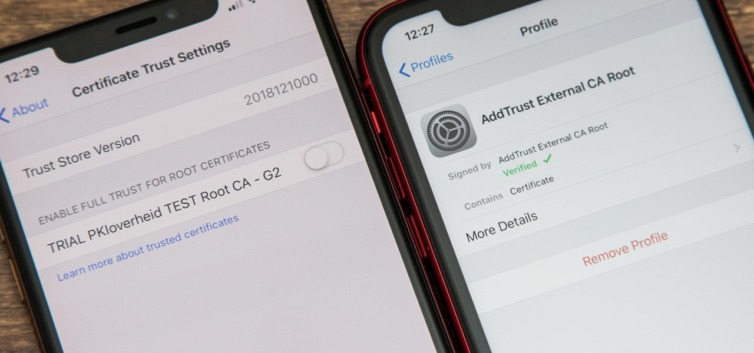 We can add fake, trusted CA certs to iPhone too