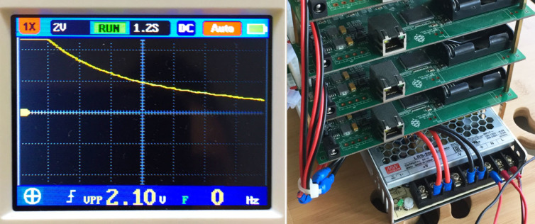 Power supply showing a slow voltage decay