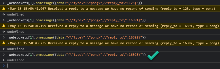Fake some pong messages from the console
