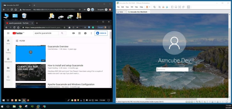 Successful connection to the remote desktop