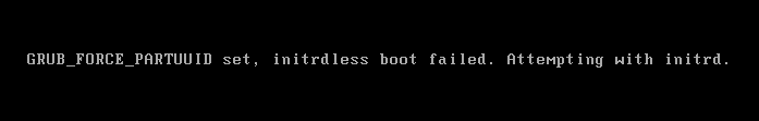 initrdless boot failed