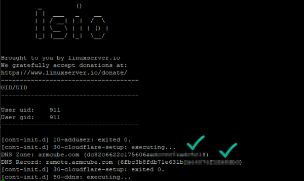 Successful Cloudflare dynamic DNS update script