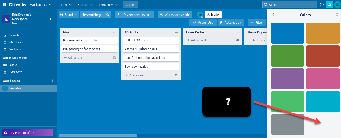 Trello is missing a black background
